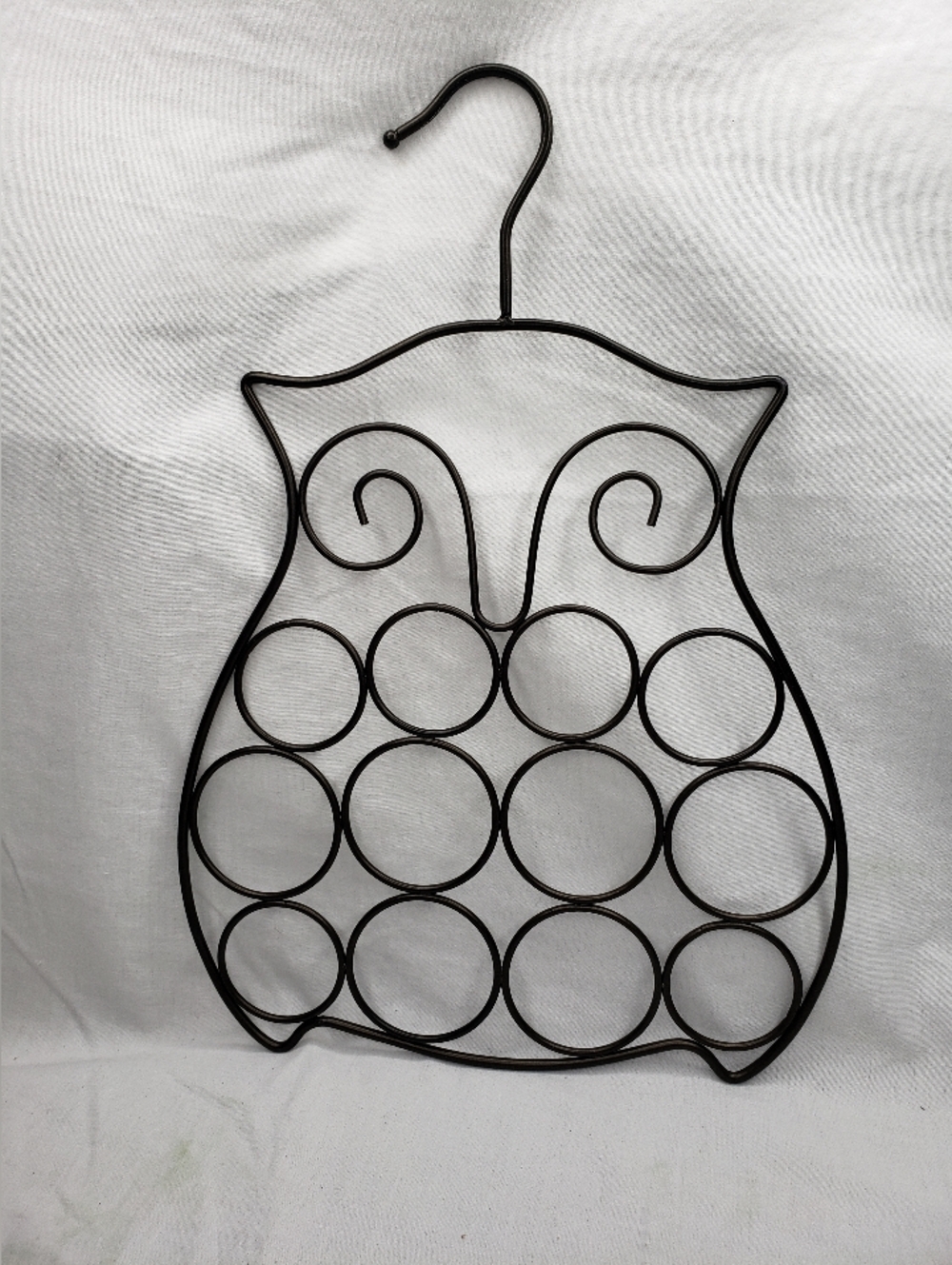 Metal Owl Scarf Or Belt Holder Organizer With Hanger 12 Holders